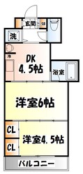 連坊駅 徒歩1分 6階の物件間取画像